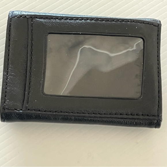 RARE Vintage Michael Kors Black Leather Silver Tone Mini Flap Wallet w/Key Ring - Picture 7 of 12